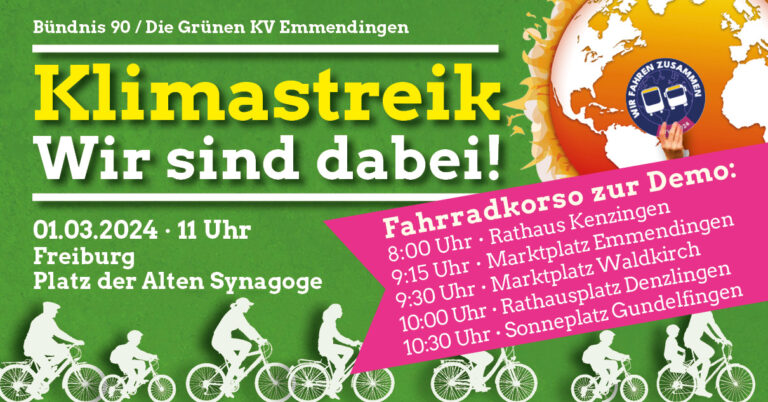 Fahrradkorso zum Klimastreik am 1. März 2024 in Freiburg